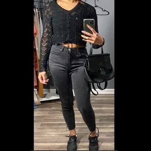 Crochet Black Sweater